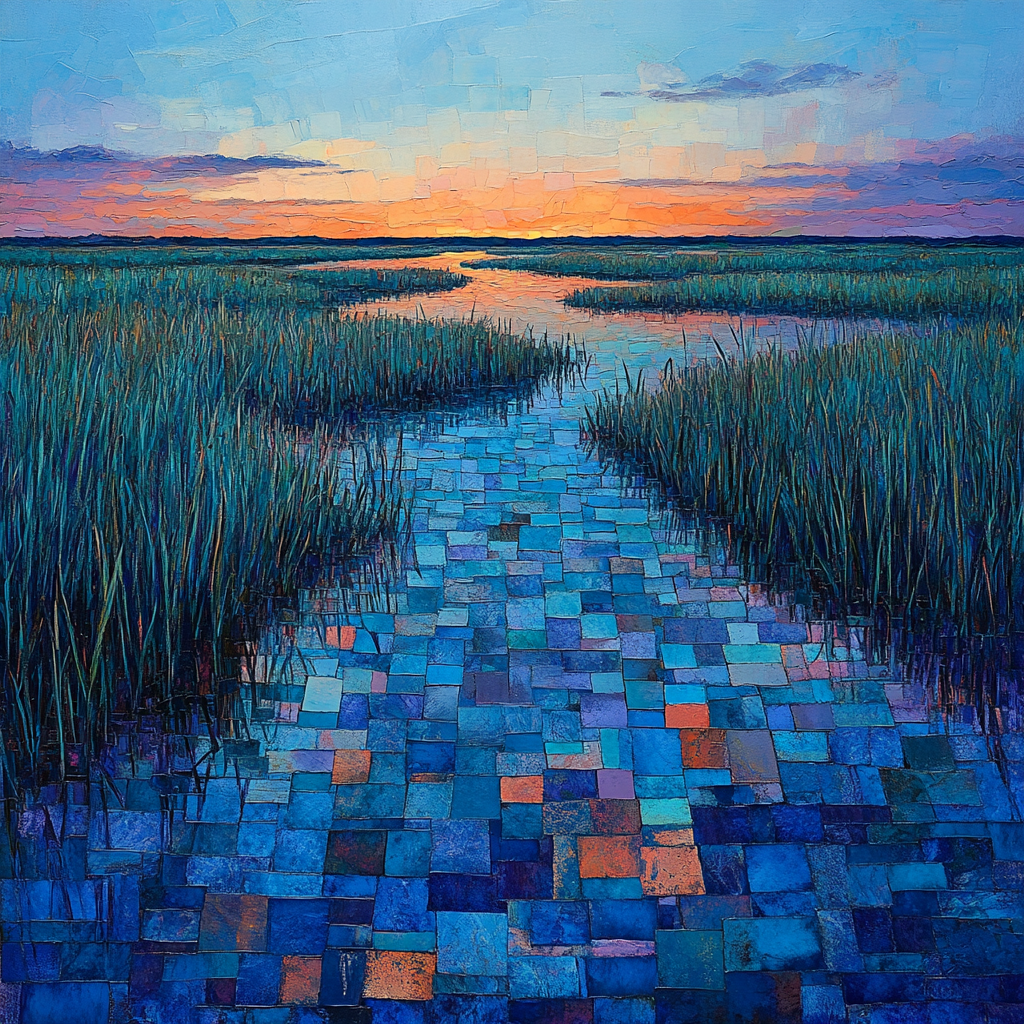 Jean-Paul Riopelle Inspired Mosaic Twilight Marsh Painting by numbers kit