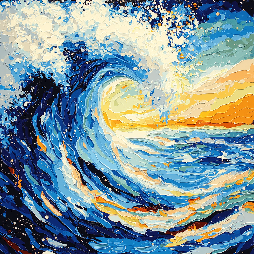 Wassily Kandinsky Inspired Ocean Waves Abstraction Paint By Number