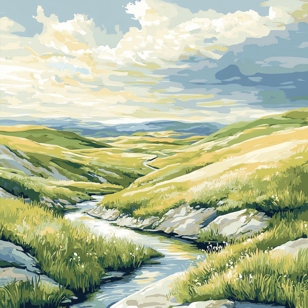 Franklin Carmichael Inspired Rolling Spring Hills paint by numbers