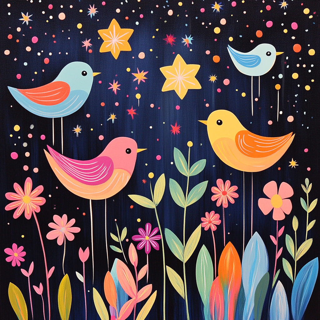 Miró Inspired Cosmic Garden painting number kit