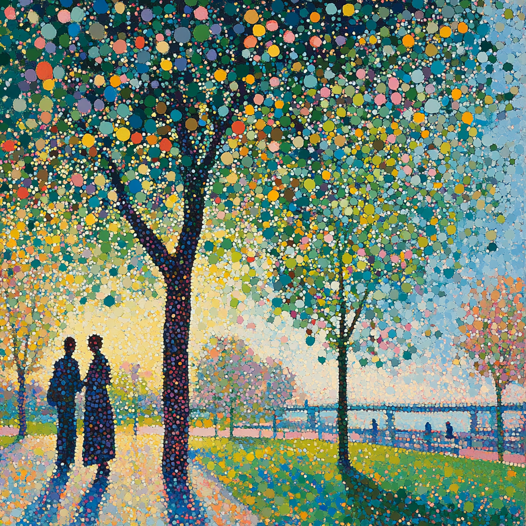 Seurat Inspired Summer Park Paint by numbers art