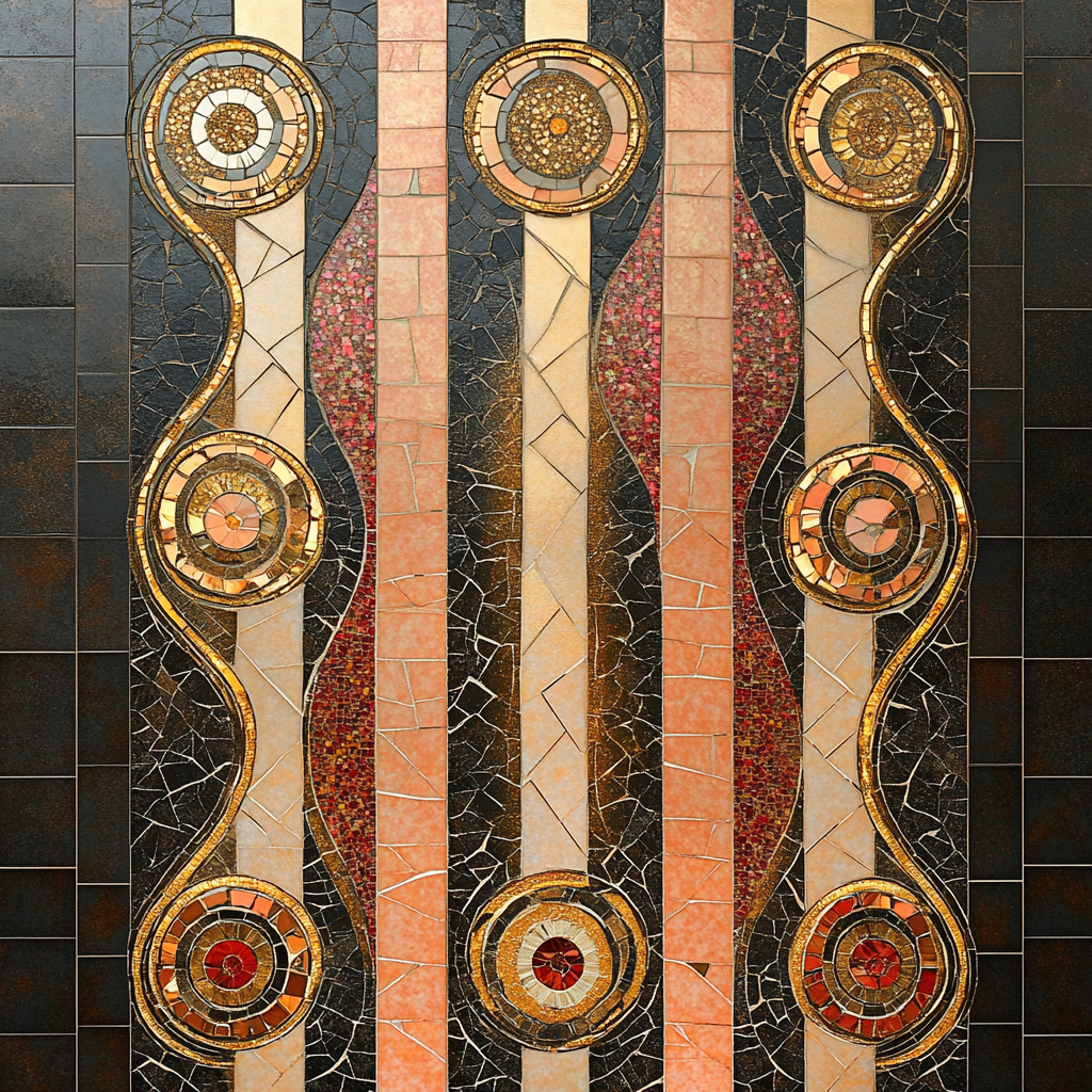 Gustav Klimt Inspired Twilight Mosaic paint by numbers