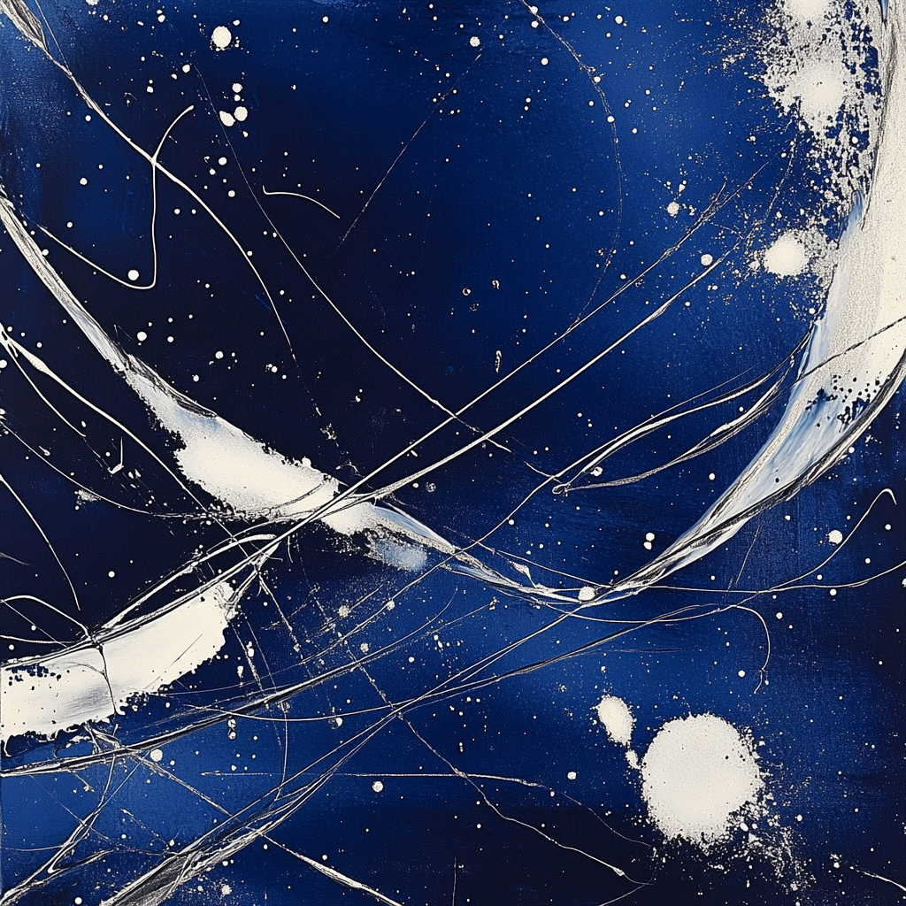 Jackson Pollock Inspired Celestial Drip Storm Number painting