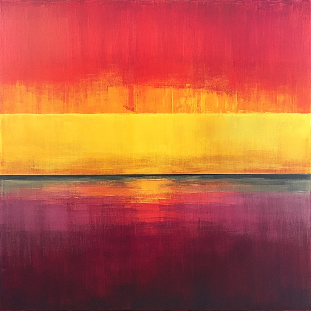 Rothko Inspired Emotional Sunset paint by color