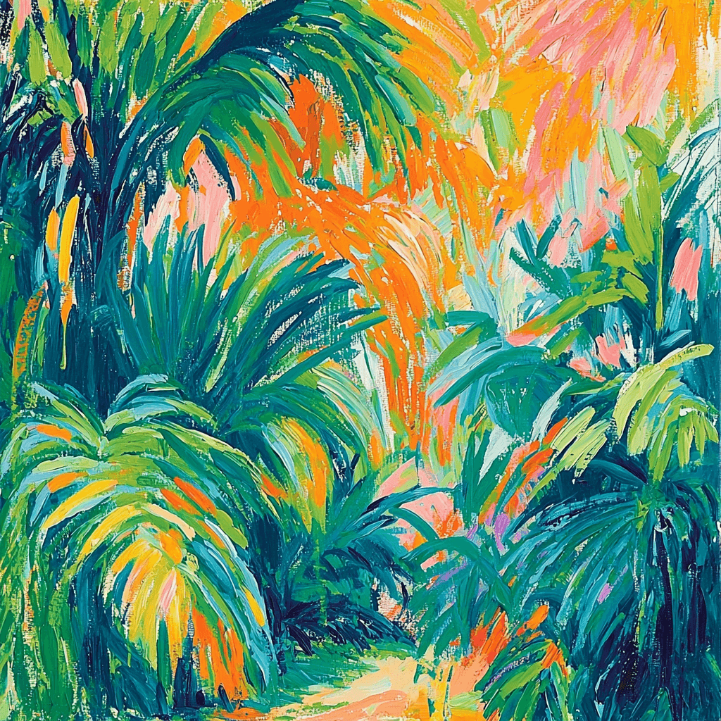 Paul Gauguin Inspired Vibrant Jungle Expedition Number Painting