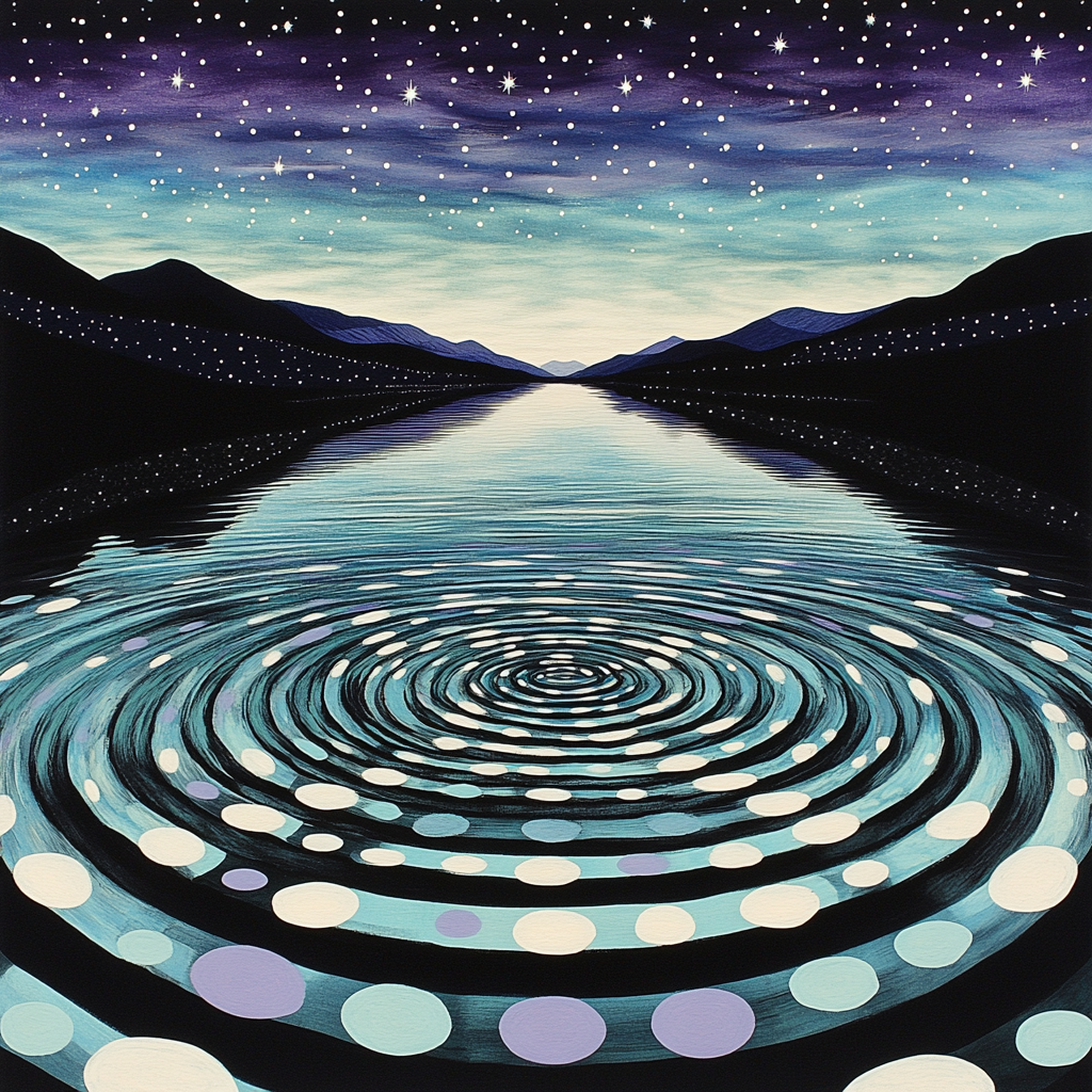 Yayoi Kusama Inspired Mirror Pond Paint by numbers art