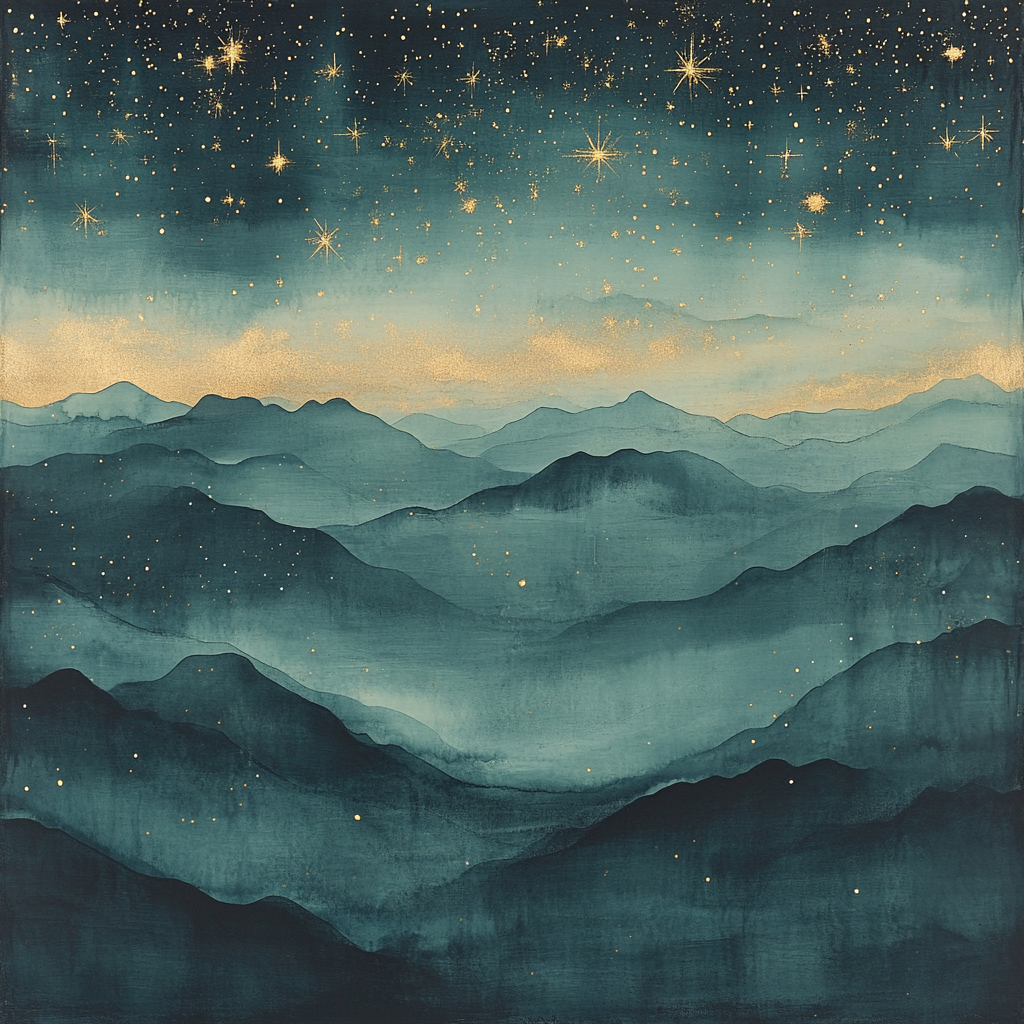 Zhao Mengfu Inspired Mist And Celestial Brush painting number kit