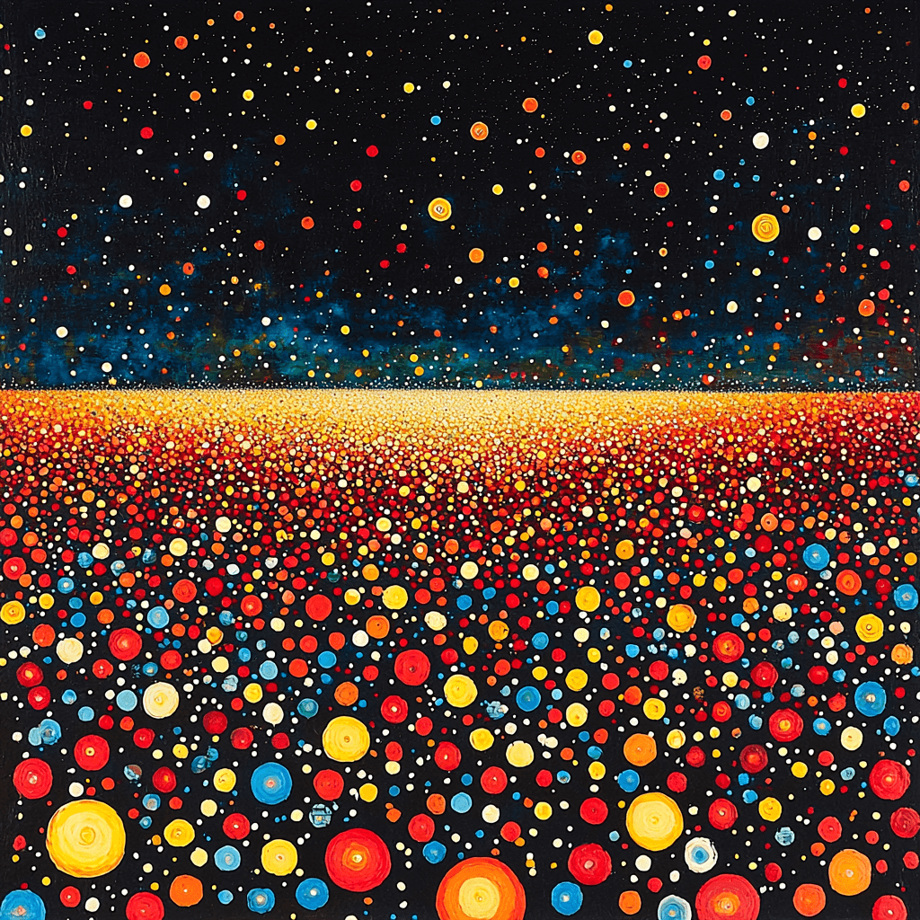 Yayoi Kusama Inspired Infinite Dotscape Paint By Number