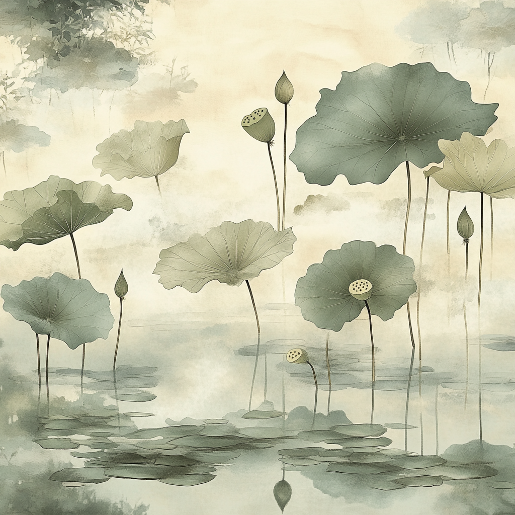 Zhao Mengfu Inspired Lotus Whisper DIY paint by numbers