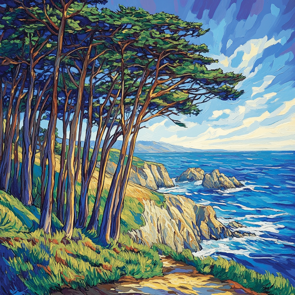 Emily Carr Inspired Windward Pines paint by color