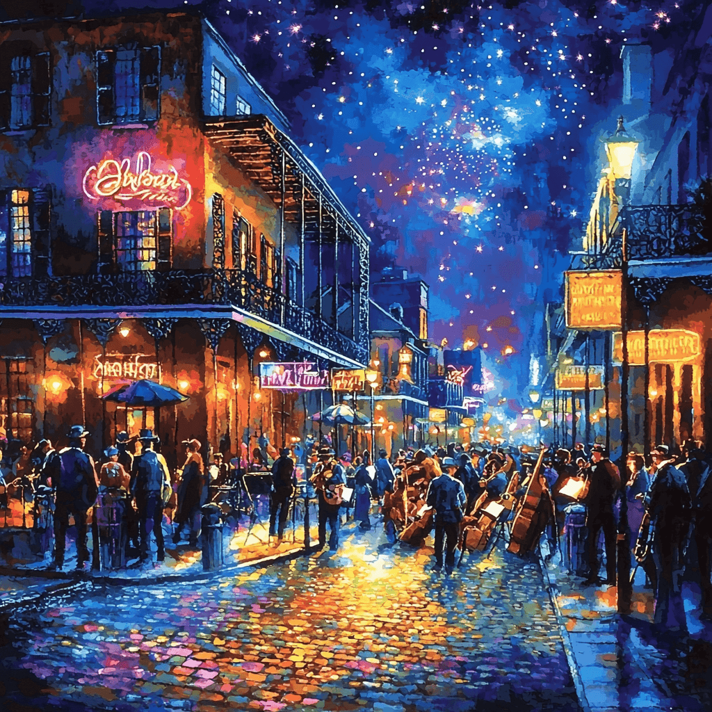 Bourbon Street - New Orleans Paint By Numbers