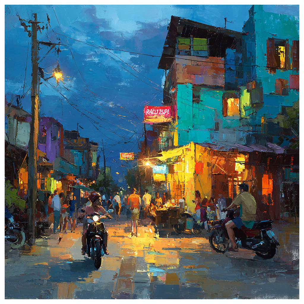 Khao San Road Evening Scene Bangkok Thailand paint by number