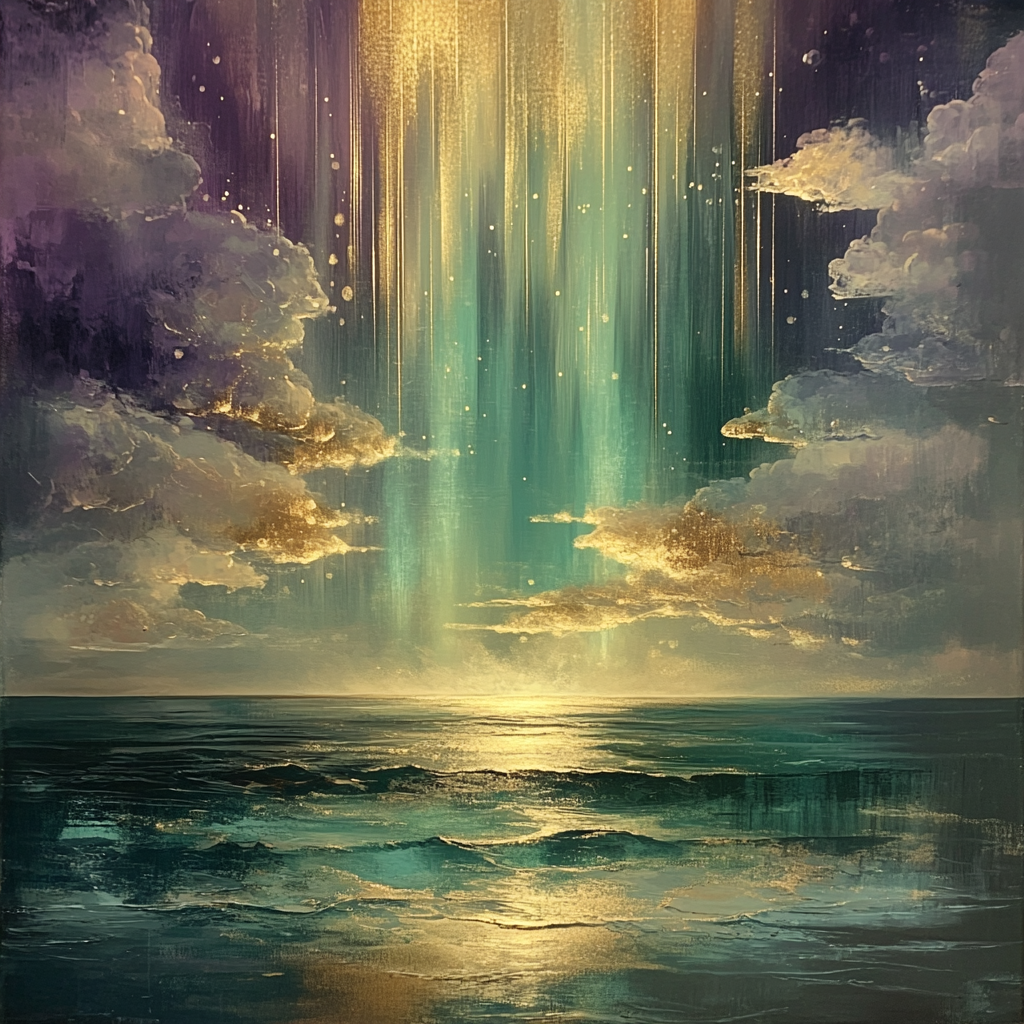 J.M.W. Turner Inspired Aurora Over Sea painting number kit