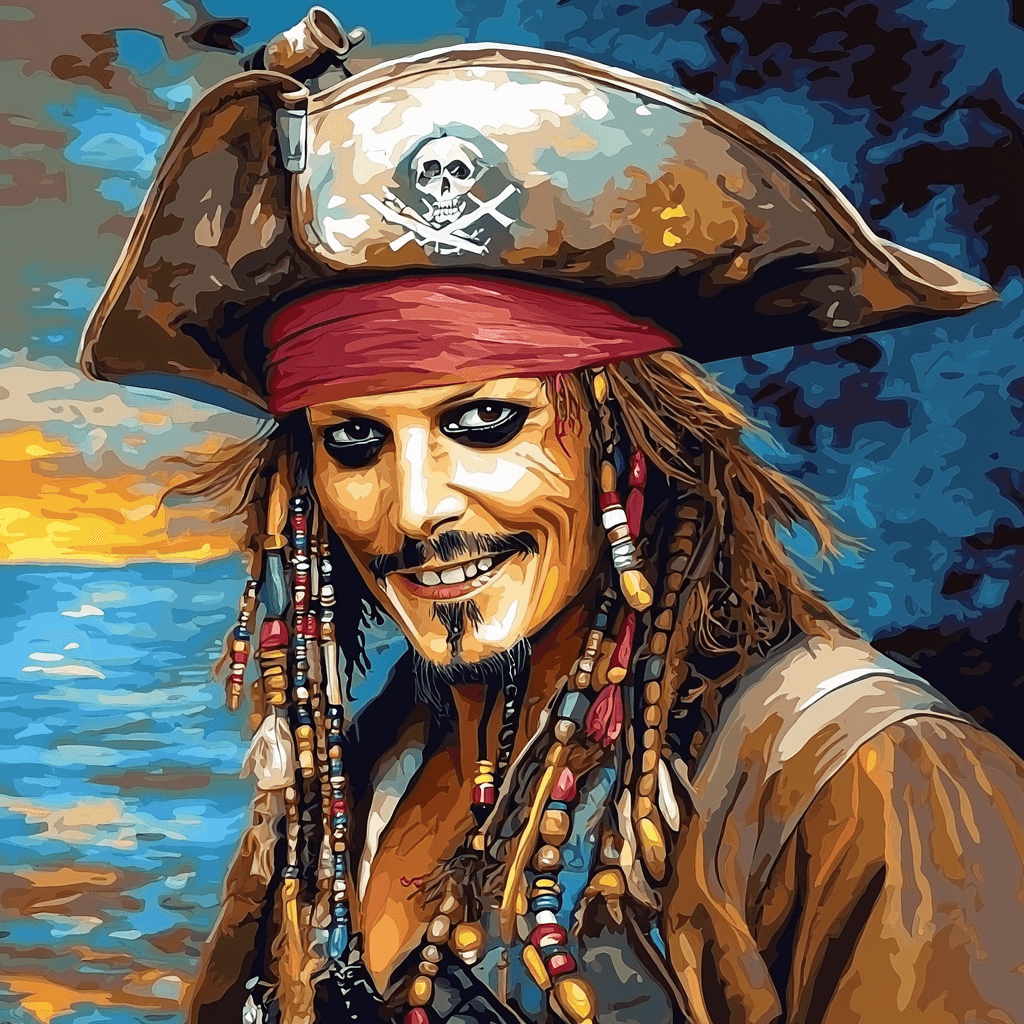 Johnny Depp: Embracing The Whimsical World Of Jack Sparrow Paint By Numbers