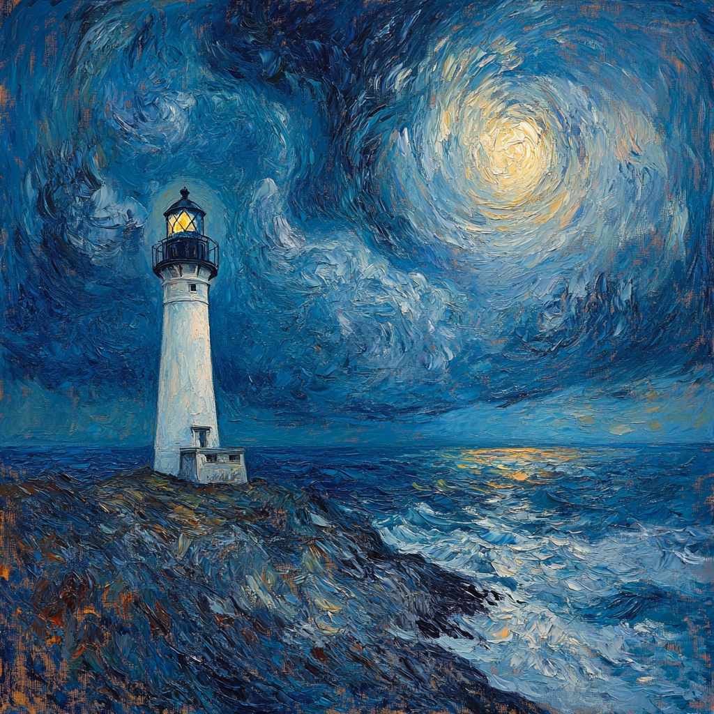 Edvard Munch Inspired Lonely Lighthouse Paint by numbers kits
