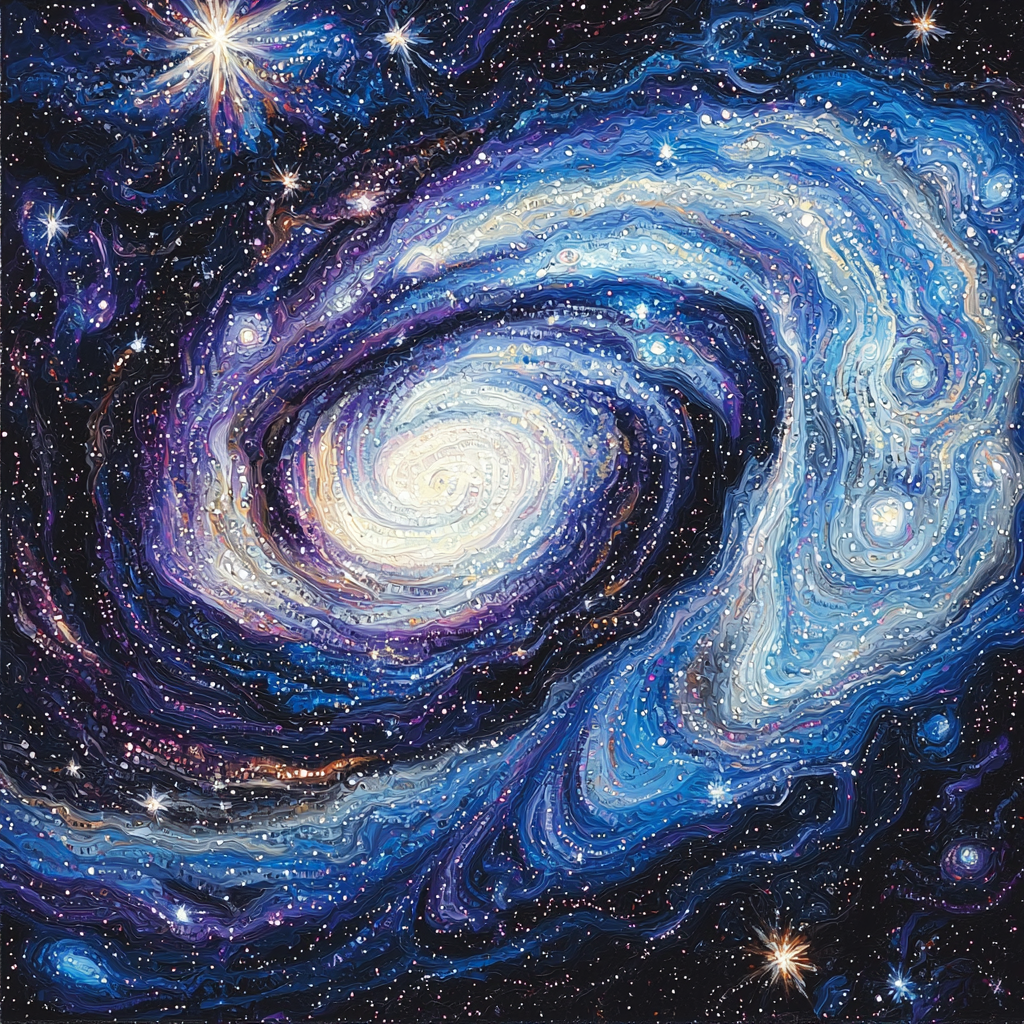 Georges Seurat Inspired Celestial Swirls Numbered Painting Kits