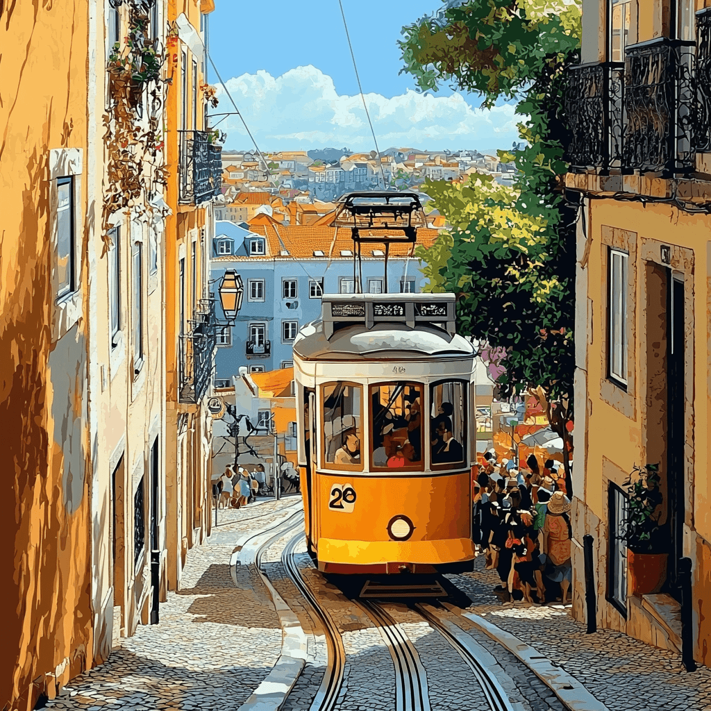 Lisbon's Tram 28 - Portugal Paint By Numbers