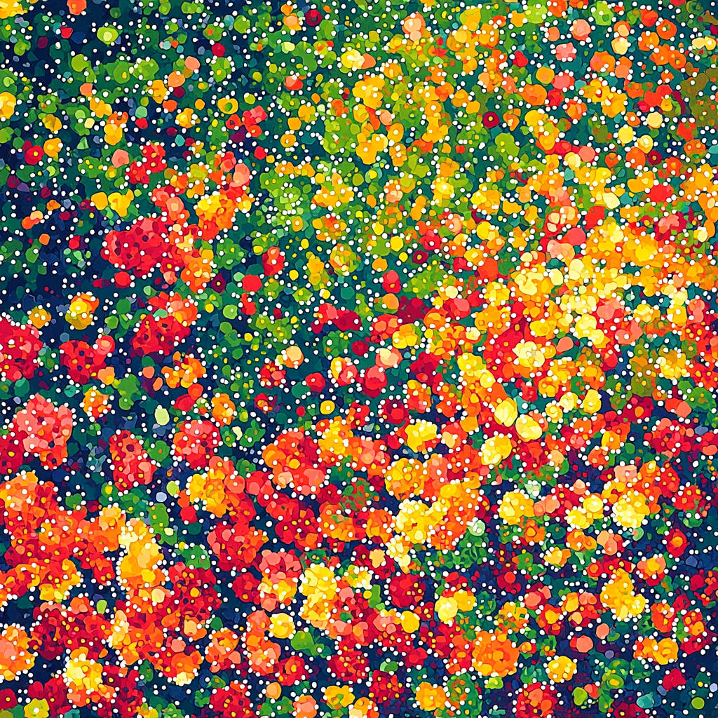 Georges Seurat Inspired Vibrant Floral Dreams Numbered Painting Kits