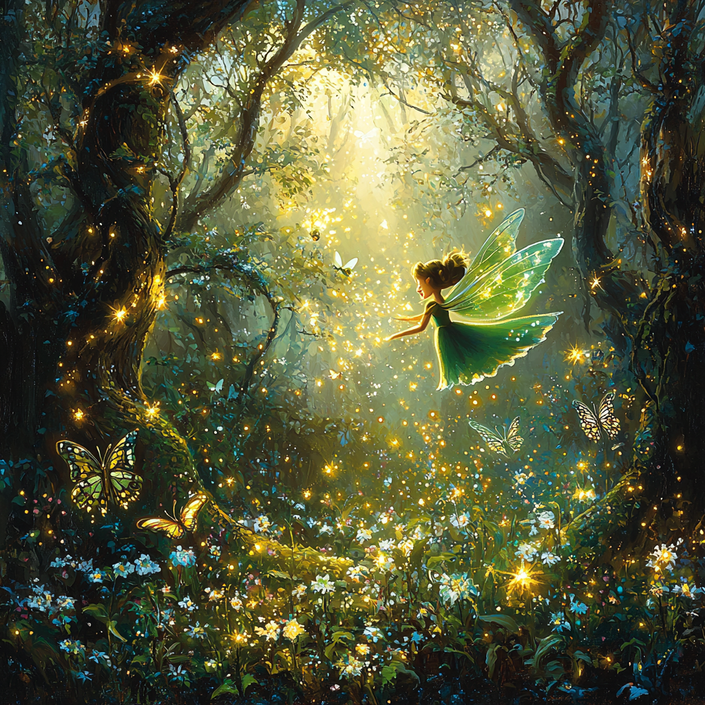 Tinker Bells Magical Forest Flight Numbered painting kits