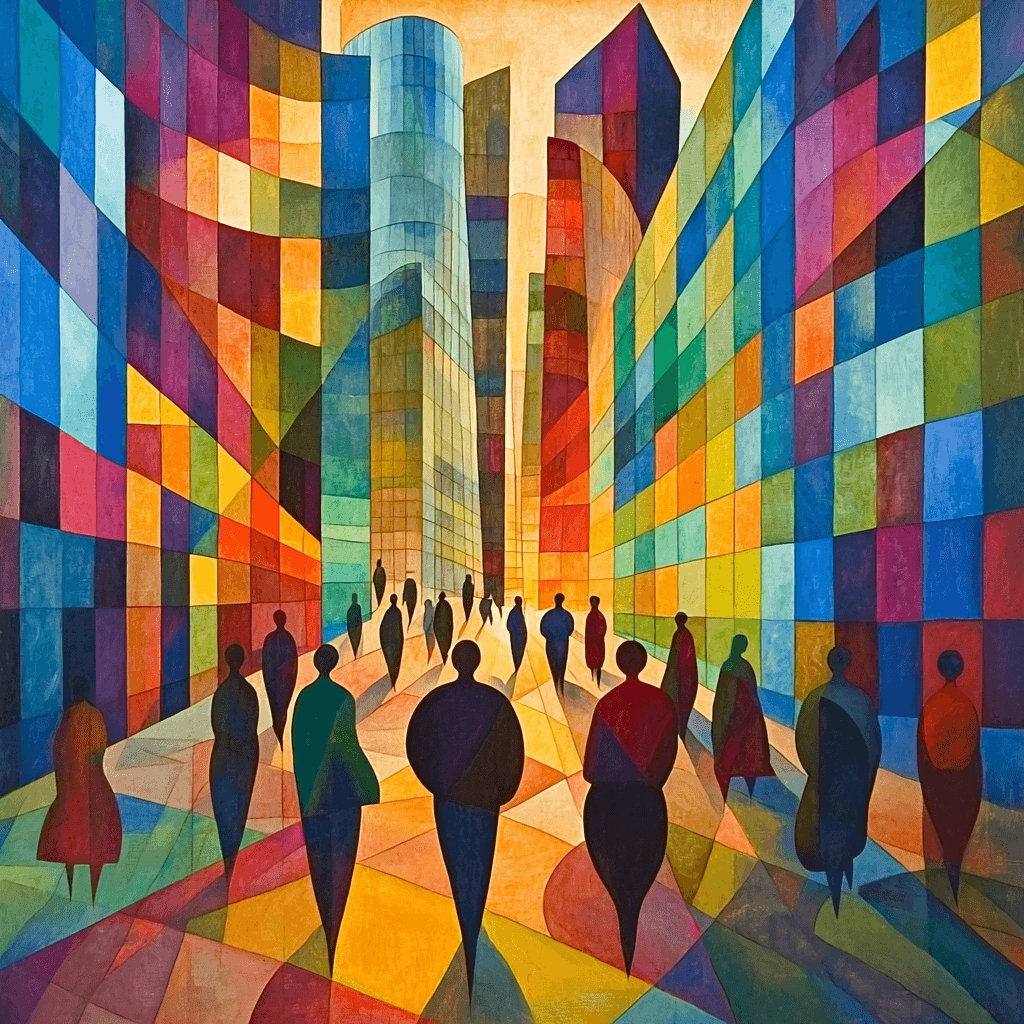 Umberto Boccioni Inspired Dynamic Metropolis Streets Paint By Numbers Art