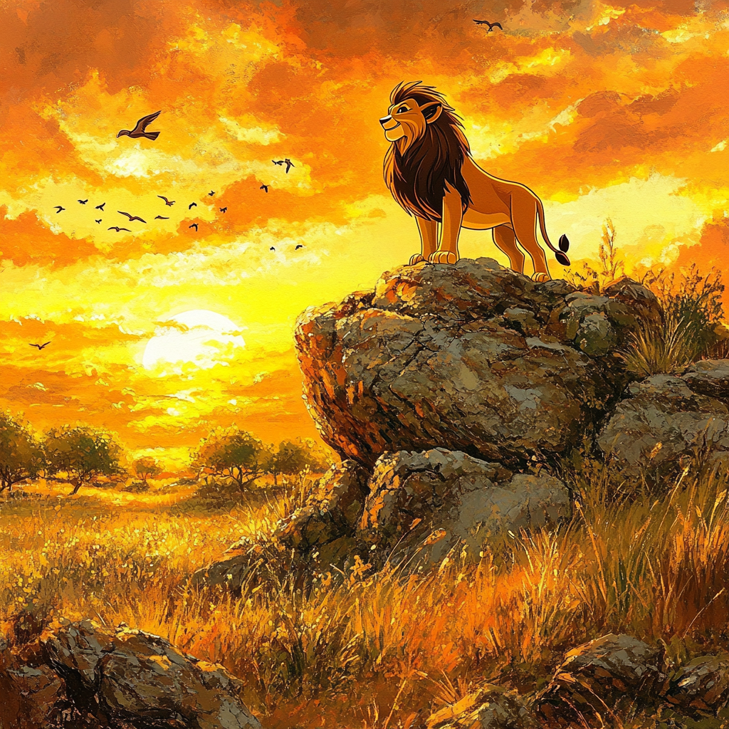 Simba Pride Rock Sunrise paint by numbers