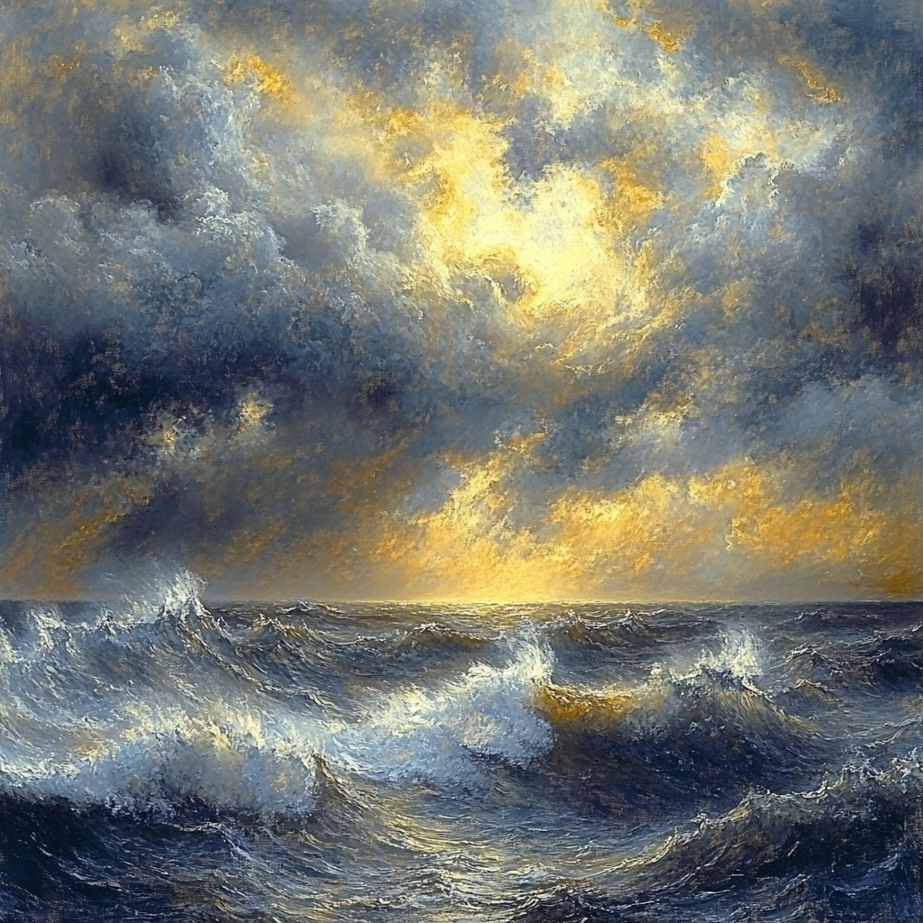 J.M.W. Turner Inspired Stormy Seascape Paint by numbers art