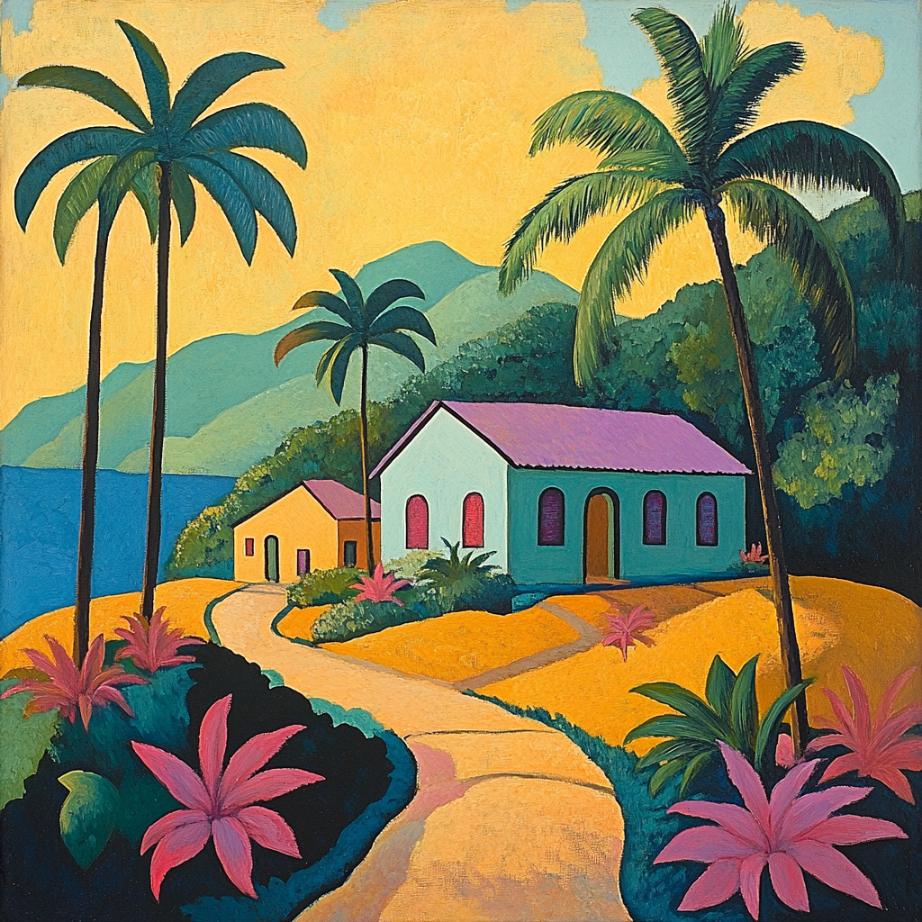 Gauguin Inspired Tropical Island paint by numbers