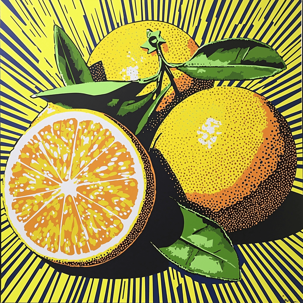 Roy Lichtenstein Inspired Pop Art Citrus Delight Paint By Number
