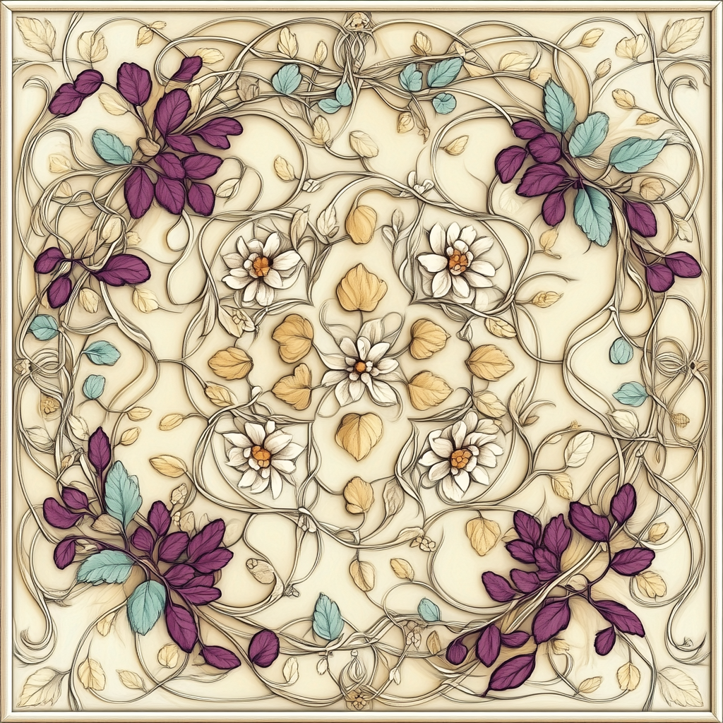 Alphonse Mucha Inspired Harmony Of The Seasons Ornament paint by numbers