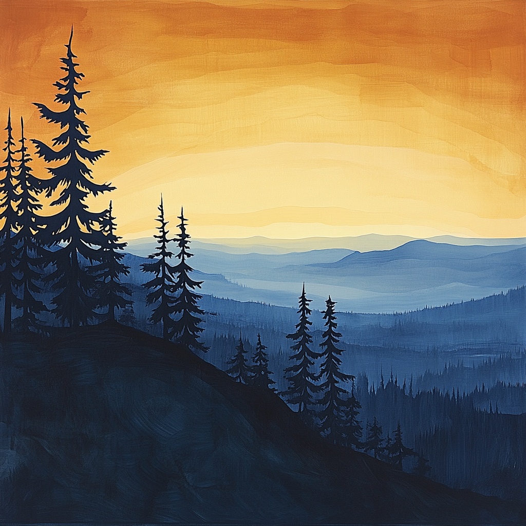 Lawren Harris Inspired Windswept Boreal Ridge painting number kit