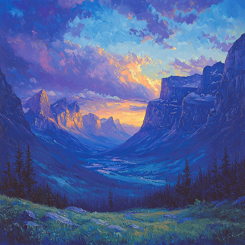 Albert Bierstadt Inspired Twilight Over The Mountains Paint By Color