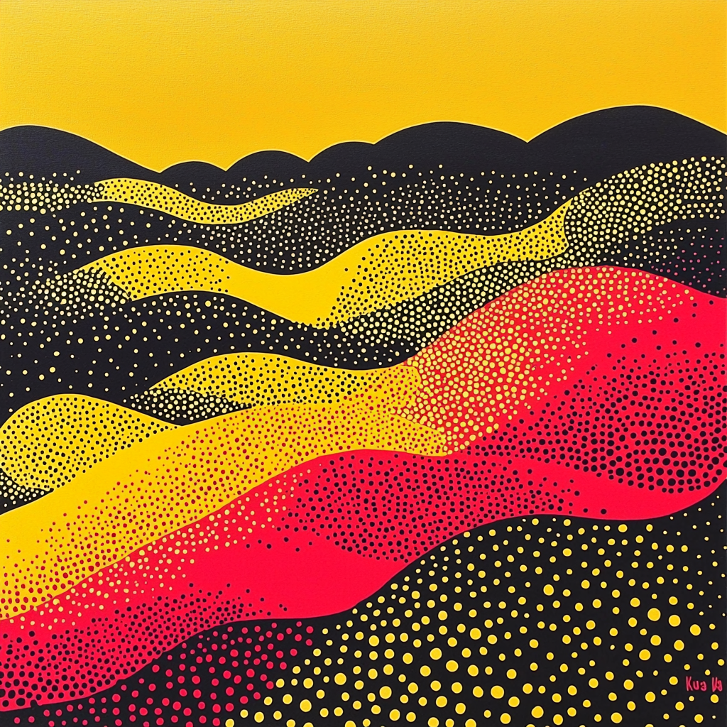 Yayoi Kusama Inspired Rhythmic Dreamscape DIY Paint By Numbers