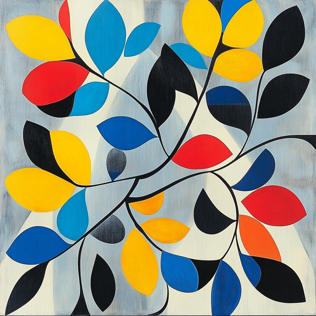 Joan Miro Inspired Harmony Of Abstract Flora paint by number