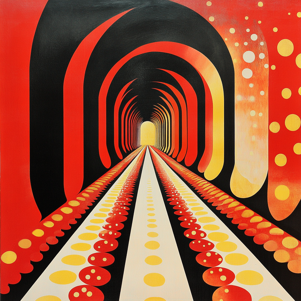 Yayoi Kusama Inspired Cosmic Polka Garden paint by number