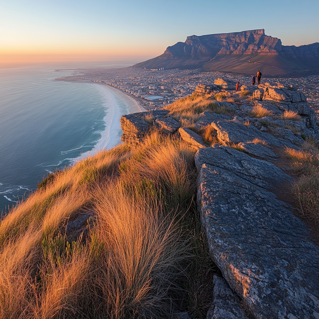 Golden Hour Vista From Table Mountain - Cape Town, South Africa Painting by numbers kit