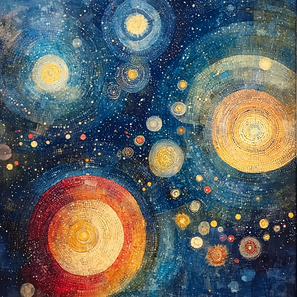 Paul Klee Inspired Cosmic Harmony Of The Spheres Number Painting