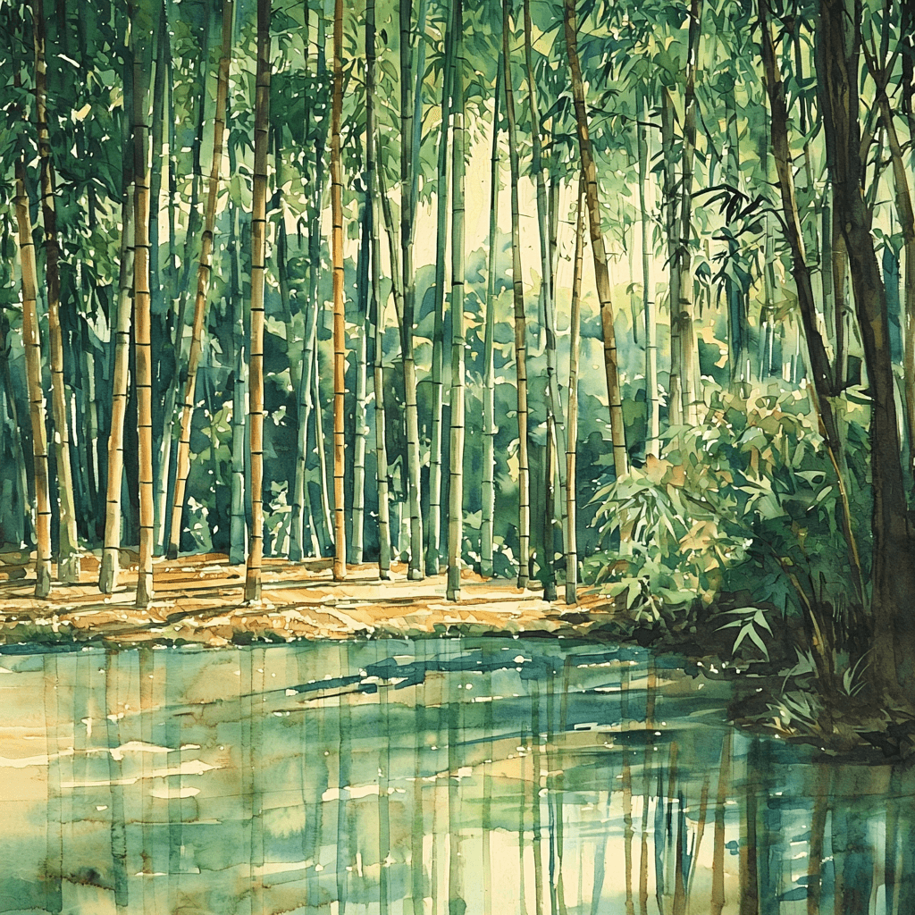 Nandalal Bose Inspired Harmony Of Bamboo Groves Number Painting