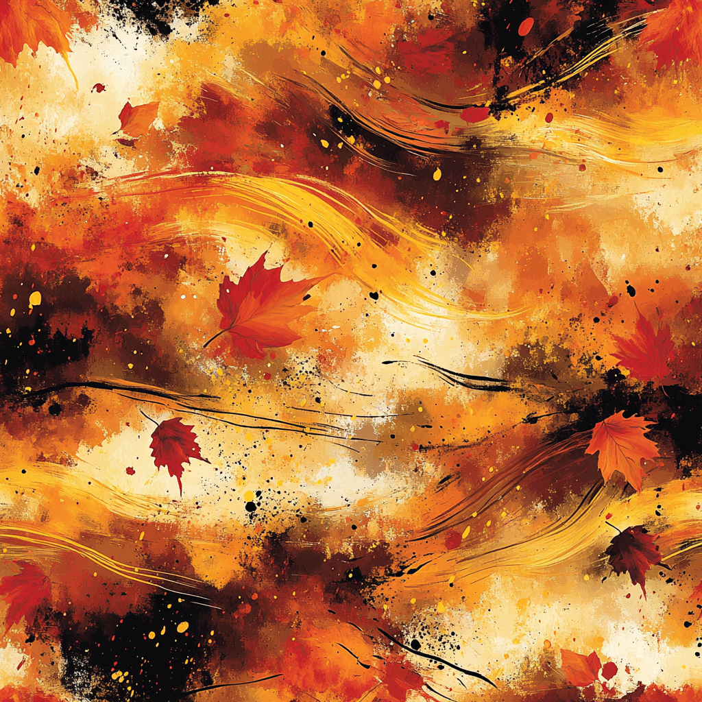 Jackson Pollock Inspired Autumnal Web Of Ochre Rhythms paint by number