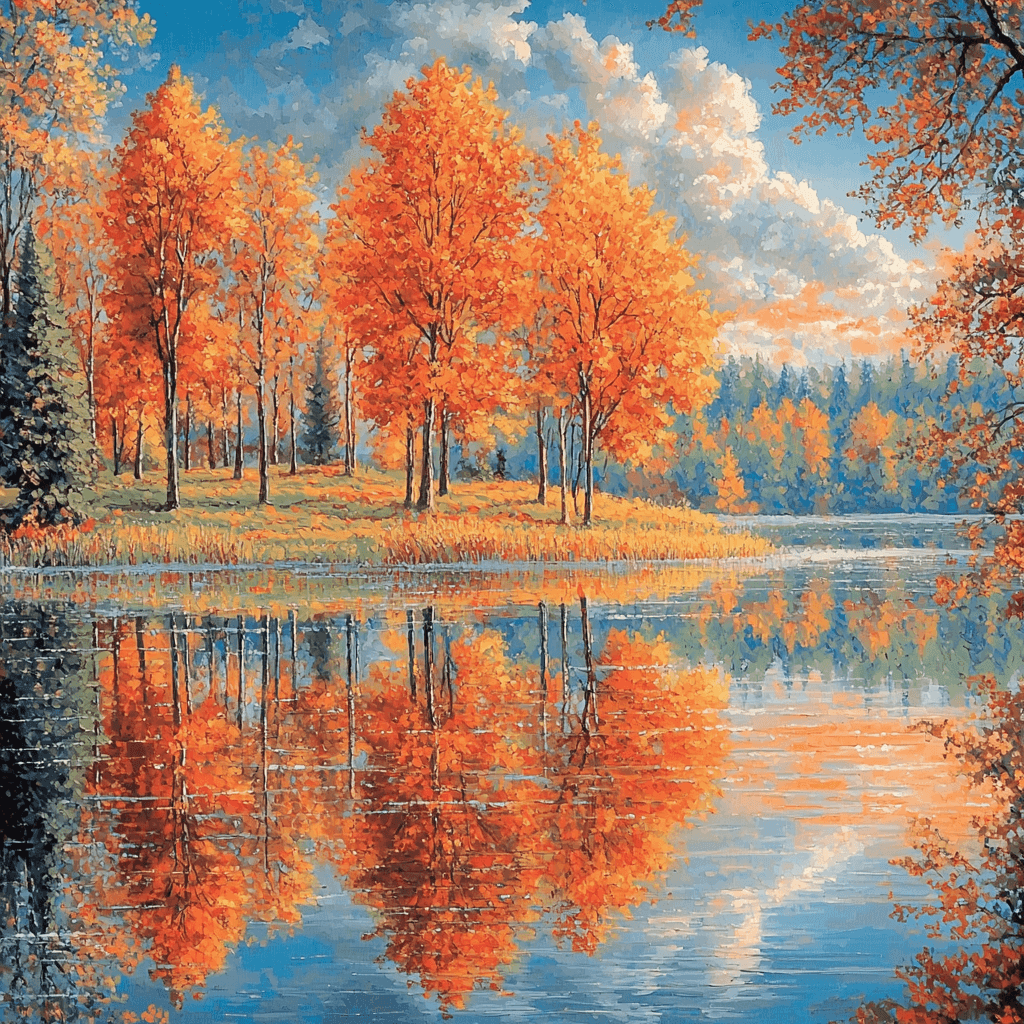 John Constable Inspired Autumn Reflection Paint By Numbers