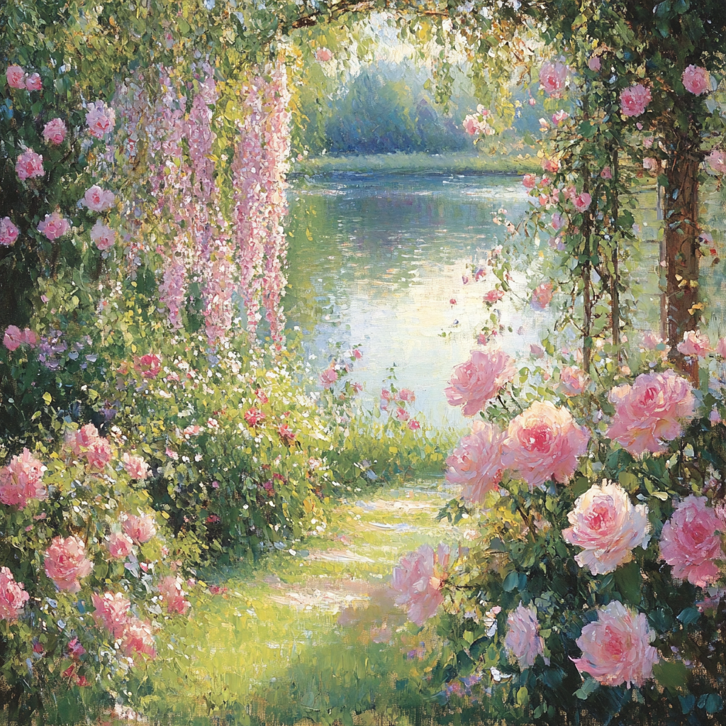 Monet Inspired Serene Garden paint by color