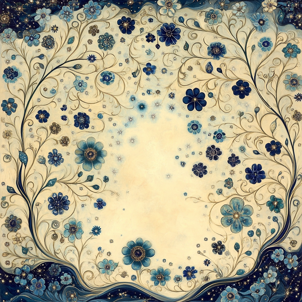 Alphonse Mucha Inspired Stellar Garden Number painting