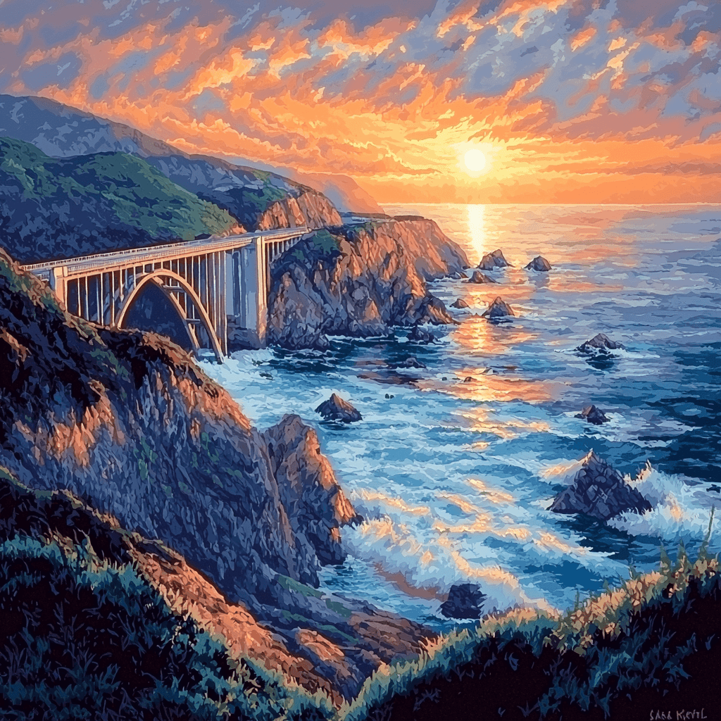 Big Sur Coastal Drive Painting Number Kit