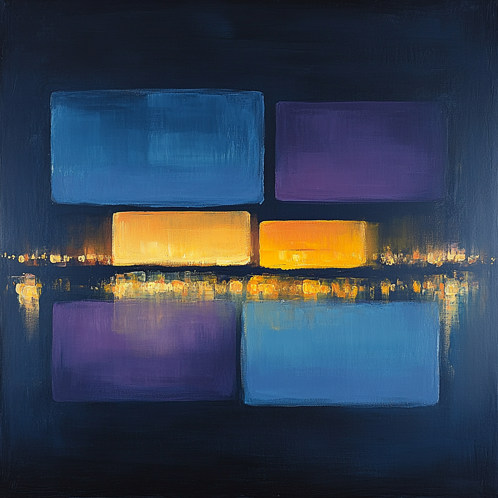Mark Rothko Inspired Evening City Lights paint by numbers