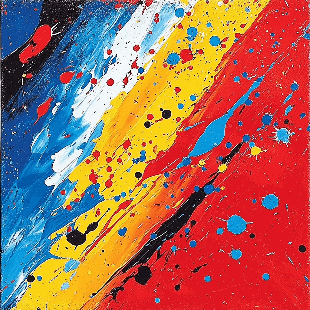Jackson Pollock Inspired Colorful Chaos Painting Number Kit