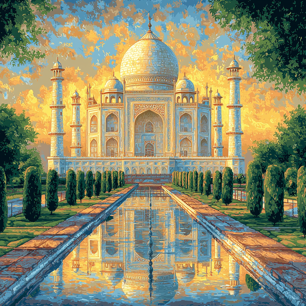 Taj Mahal Of India Paint By Numbers Art