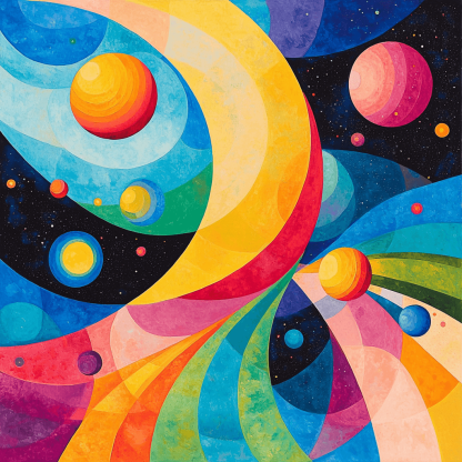 Wassily Kandinsky Inspired Planetary Dance Painting By Numbers Kit