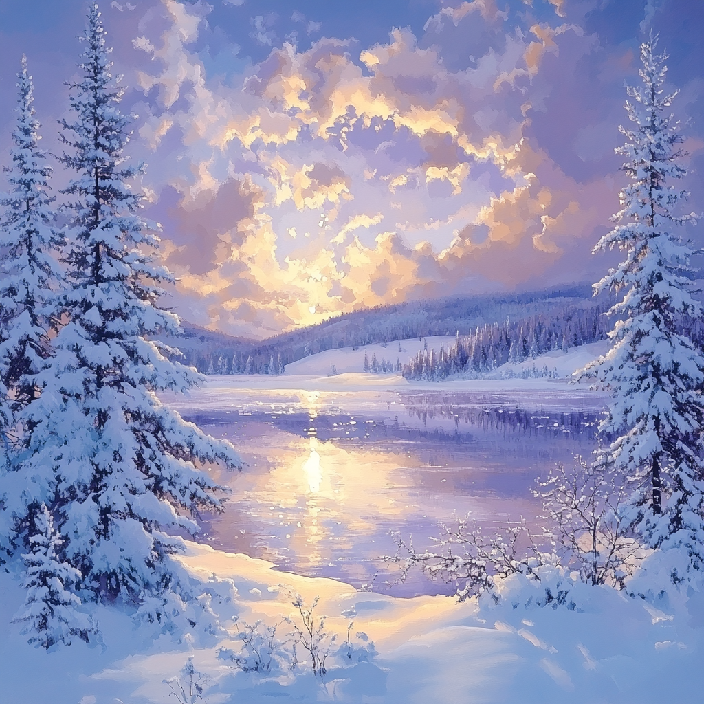 Franklin Carmichael Inspired Tranquil Winter Forest DIY paint by numbers