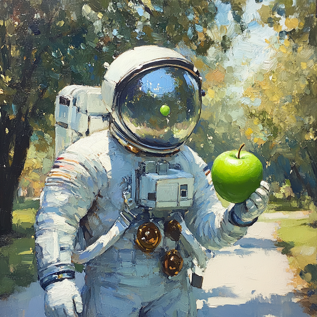 Rene Magritte Inspired Astronaut With Apple Paint by numbers kits