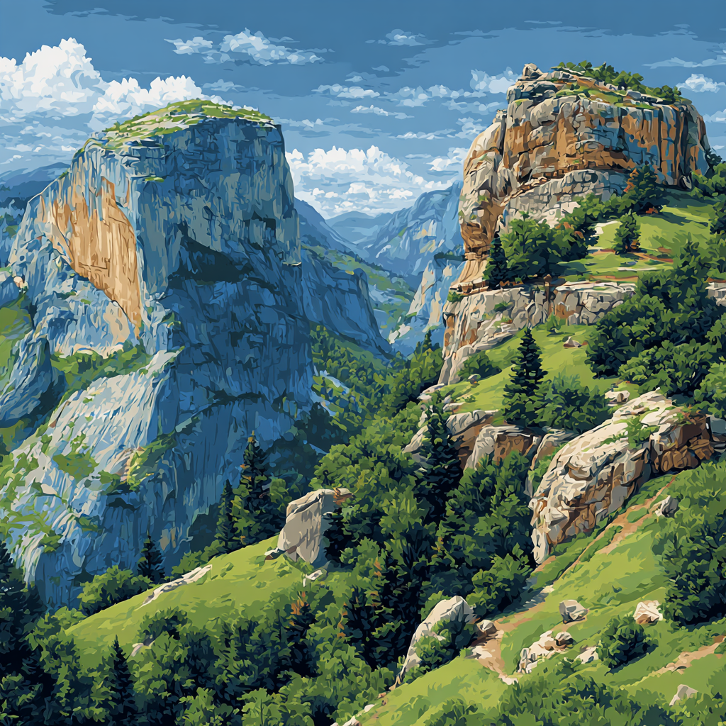 Paul Cézanne Inspired Mountain View Paint by numbers kits