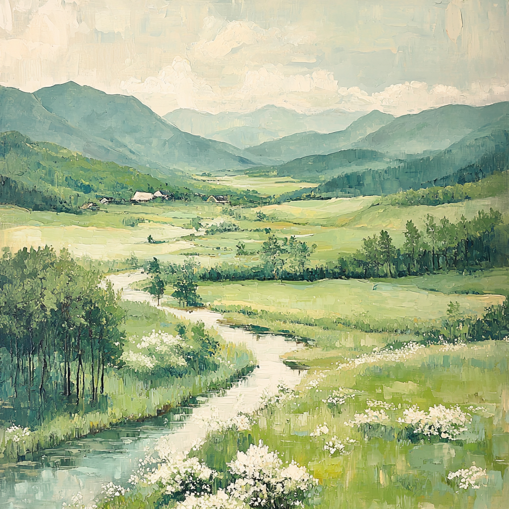 Zhao Mengfu Inspired Journey Through Serene Valleys DIY Paint By Numbers